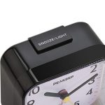 Black Analog Travel Alarm Clock Silent No Ticking