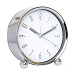 Bedside Alarm Clock Non-tick Round Silent Analog