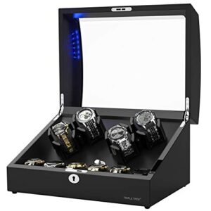 Watch Winder for 4 Automatic Watches, with Extra 6 Watch Storages