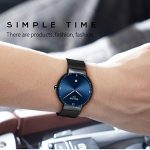 Ultra-Thin Men's Quartz Watch with Black Mesh Band – Sleek Blue & Black Dial Minimalist Design