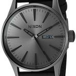 Leather Gunmetal and Black Men’s Watch