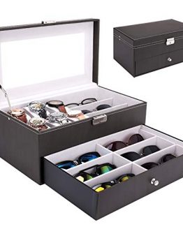 Homde Sunglasses Case Watch Box Jewelry Organizer