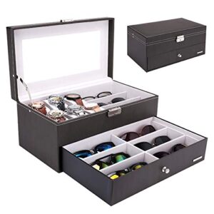 Homde Sunglasses Case Watch Box Jewelry Organizer