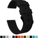 Black Buckle Watch Bands - Soft Silicone Quick Release