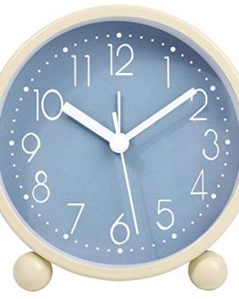 4 Inch Simple Stylish Small Analog Alarm Clock with Night Light