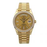 Diamond Bezel Rolex Day-Date 40 President Yellow Watch