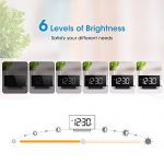 Desk Shelf Clocks - 5'' Curved LED Display, LED Alarm Clock with 6 Brightness, 3 Alarm Sounds