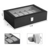 SONGMICS 12-Slot Watch Box, Watch Holder with Glass Lid