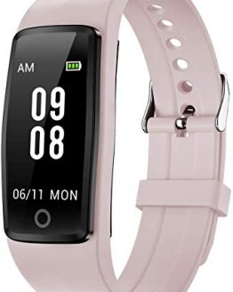 Willful Waterproof Pedometer Fitness Watch with Step and Calorie Tracker - Non-Bluetooth, No App Required - Ideal for Kids, Parents, Men, and Women (Pink)