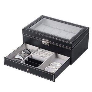 NEX Watch Case Organizer, Double-Layer Watch Box