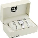 Swarovski Anne Klein Silver-Tone Bangle Watch and Bracelet Set