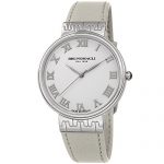 Bruno Magli White Italian Leather Strap Watch
