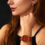 Italian Leather Dial Strap Orange Watch Bruno Magli