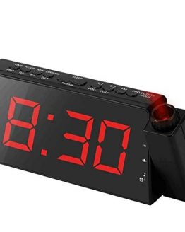 Alarm Clock Projection on Ceiling, FM Radio Wall Clock