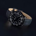 WOCCI 22mm Watch Bands, Black Vintage Leather
