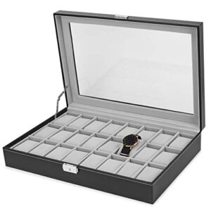 Watch Box, 24 Slots Mens Watch Organizer