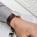 Vintage Leather Band Watch Strap Dark Brown 18mm