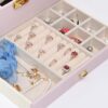 Jewelry Organizer Box for Women with Glass Top