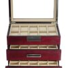 TimelyBuys Luxury 30 Cherry Wood Watch Box Display Case