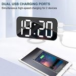 Digital Alarm Clock,6" Large LED Display with Dual USB Charger Ports