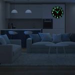 Wall Clock Silent Wooden Design Night Lights