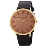 Bruno Magli Unique Black and Brown Italian Leather Dial Strap Watch