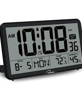 WallarGe Digital Wall Clock, Autoset Desk Alarm Clock