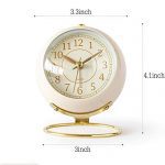 Non-Ticking Tabletop Alarm Clock Battery Operated Desk Clock