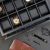 Executive Wooden Watch Box Storage Organizer