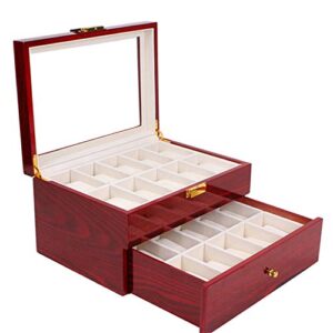 Nisorpa Wood Watch Box 20 Slots Glass Top Mens