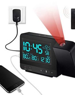 USB Charger Digital Clock Projector