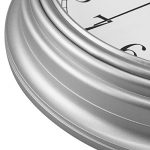 Silver Wall Clock 9 inch Silent Non Ticking Quartz