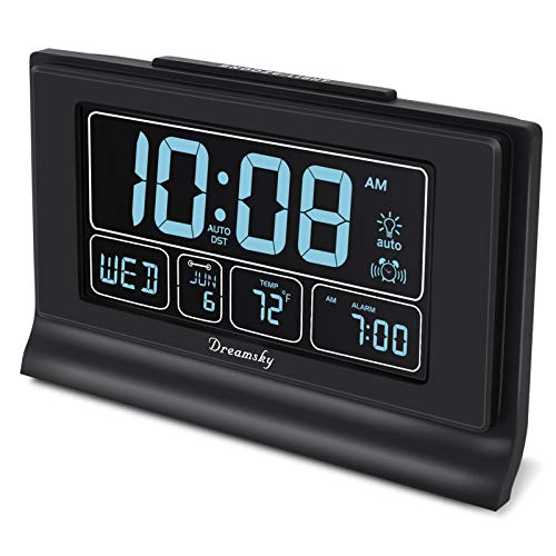 DreamSky Auto Set Digital Alarm Clock with USB Charging Port