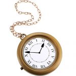 Gold Clock Necklace White Rabbit Clock Hip Hop Rapper Clock
