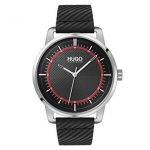Hugo Boss Black Stainless Steel Quartz Watch with Leather Strap