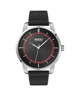 Hugo Boss Black Stainless Steel Quartz Watch with Leather Strap