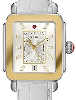 Michele Women's Deco Sport Watch White Embossed Silicone