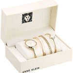 Gold-Tone Bangle Watch and Swarovski Crystal Accented Bracelet Set