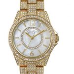 Jessica Simpson Women's Crystal Encrusted Stainless Steel
