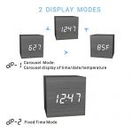 Bedroom Wood LED Cube Desk Alarm Clock