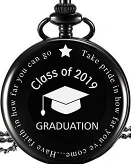 Engraved Pocket Watch Class of 2019 Graduation Gift