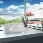 Digital Wooden Alarm Clock 3 Level Brightness & Temperature