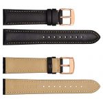 WOCCI 16mm Watch Band - Vintage Leather Watch Strap Black