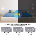 WulaWindy Digital Alarm Clock, Large Mirrored LED Display