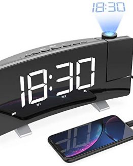 White LightBiz Projection Alarm Clock