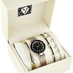 Anne Klein Rose Gold Bangle Watch and Bracelet Set