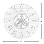 Shiplap Gears Wall Clock White