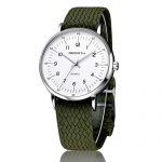 Nylon Band Watch for Men, Boy Clear Design Analog White