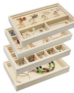 Velvet Jewelry Organizer Tray Stackable, Jewelry Storage