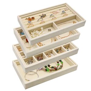 Velvet Jewelry Organizer Tray Stackable, Jewelry Storage